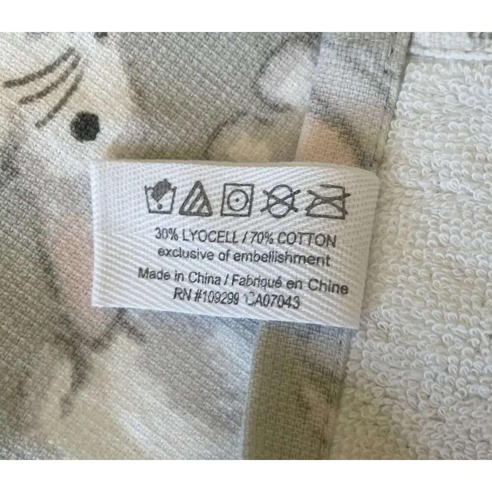 Deborah Connolly Easter Bunny Kitchen Towels 3pk White Gray Spring Decor New